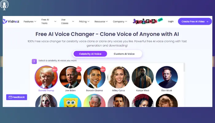 vidnoz - ai celebrity voice generator