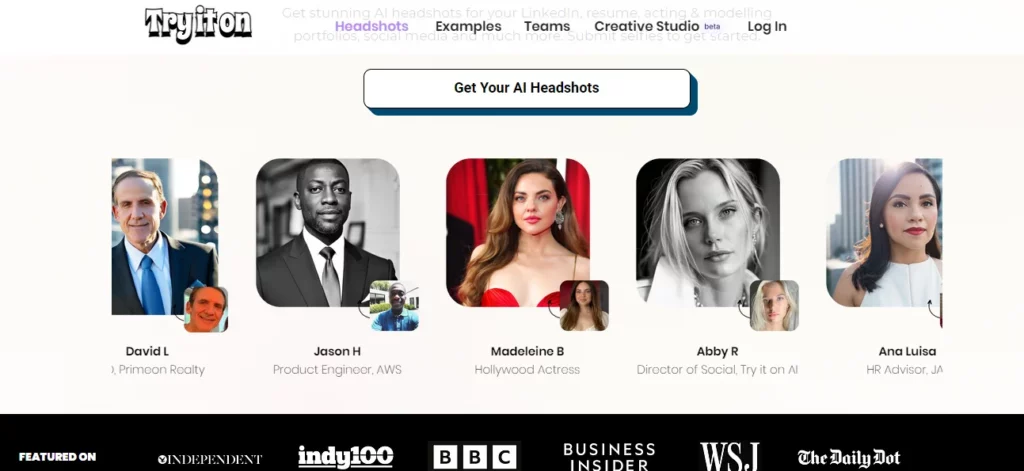 tryiton - ai professional headshot generator