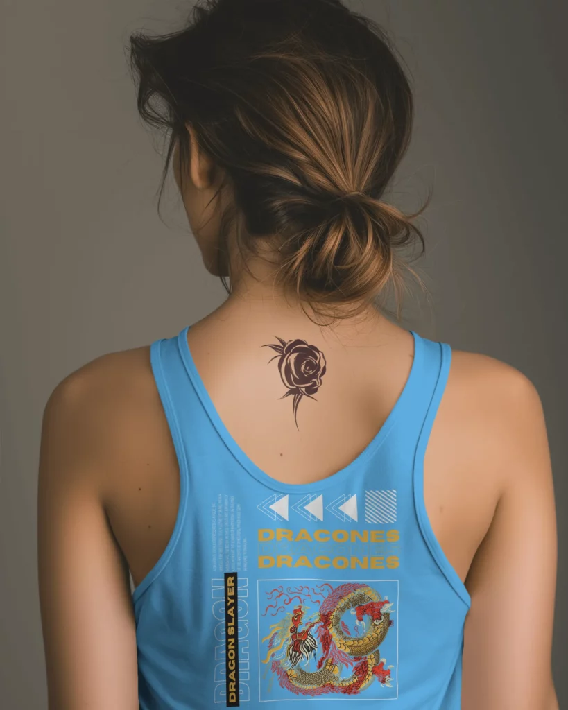 back view of woman wearing tanktop mockup