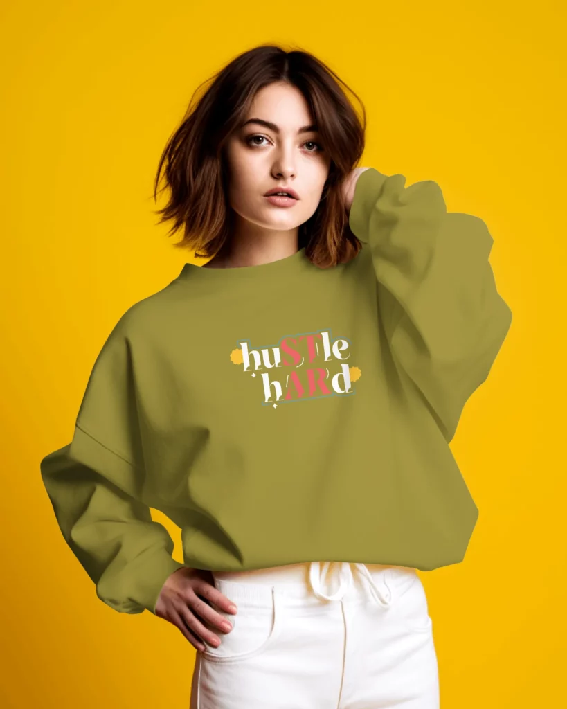 cool woman sweatshirt mockup
