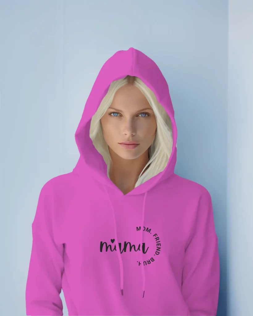 free ai women hoodie mockup