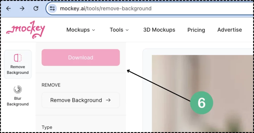 click download option on how to remove background from an image