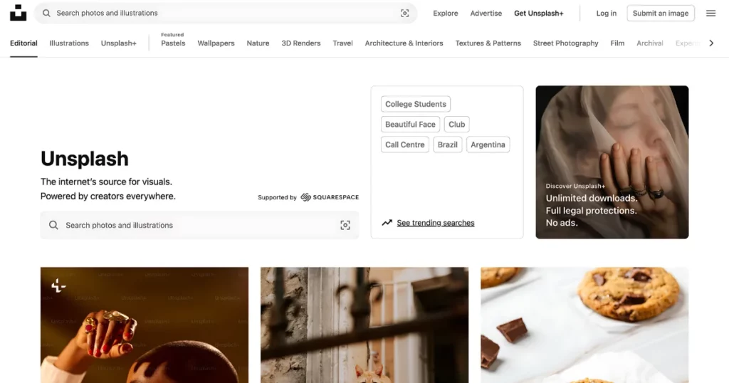 unsplash - free alternative to envato elements