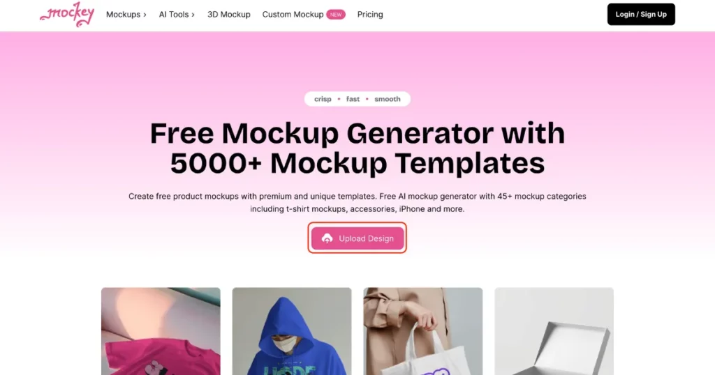 to make a t shirt mockup click upload design button
