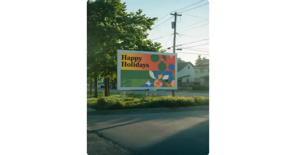 billboard with trees template