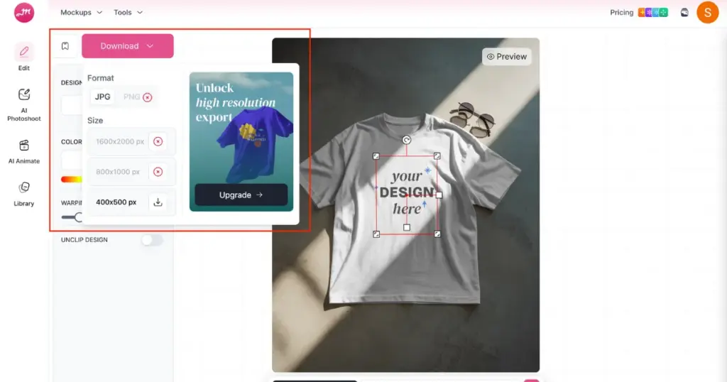 download the clothing mockup