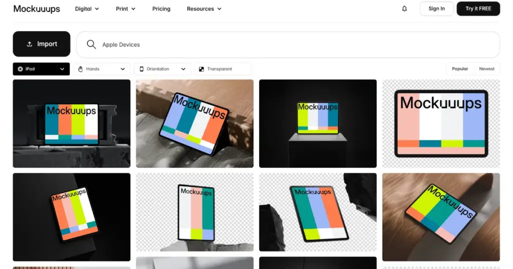 mockuuups stuido ipad mockup tool