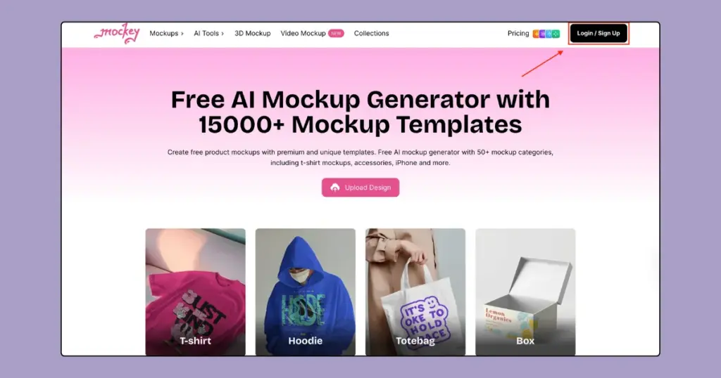 create your account in mockey.ai for 3d box