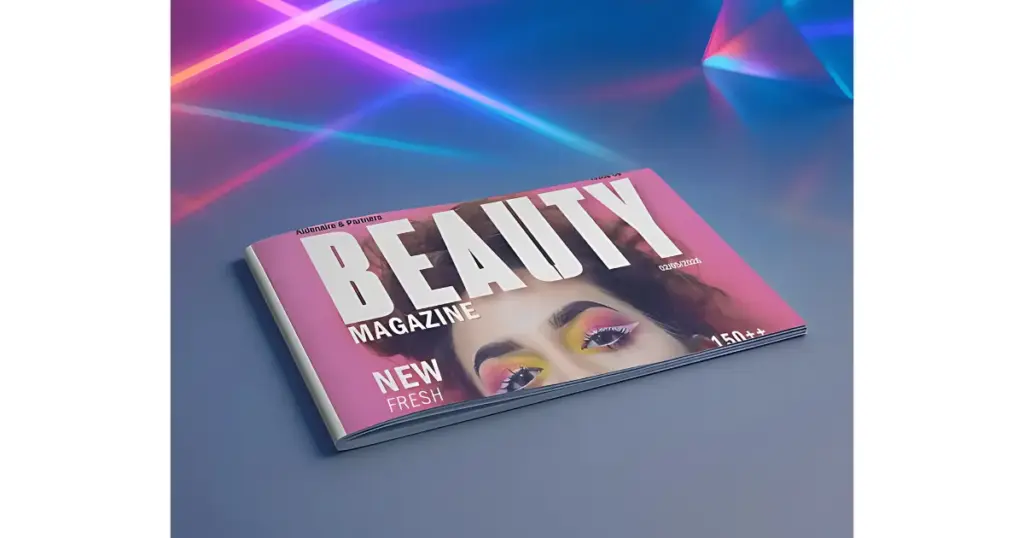 landscape magazine mockup in mockey ai
