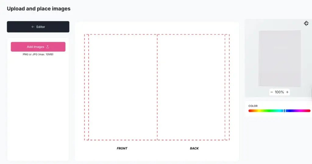 adjust your size in the given area