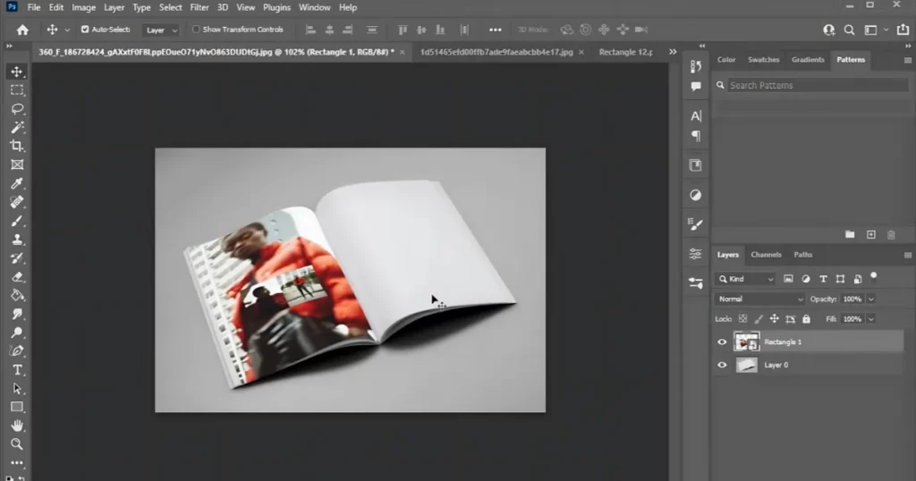 go back to the magazine tab, and your image will appear on the template