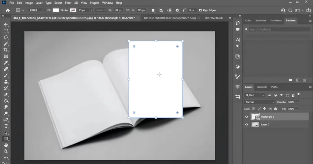 open the magazine template in photoshop