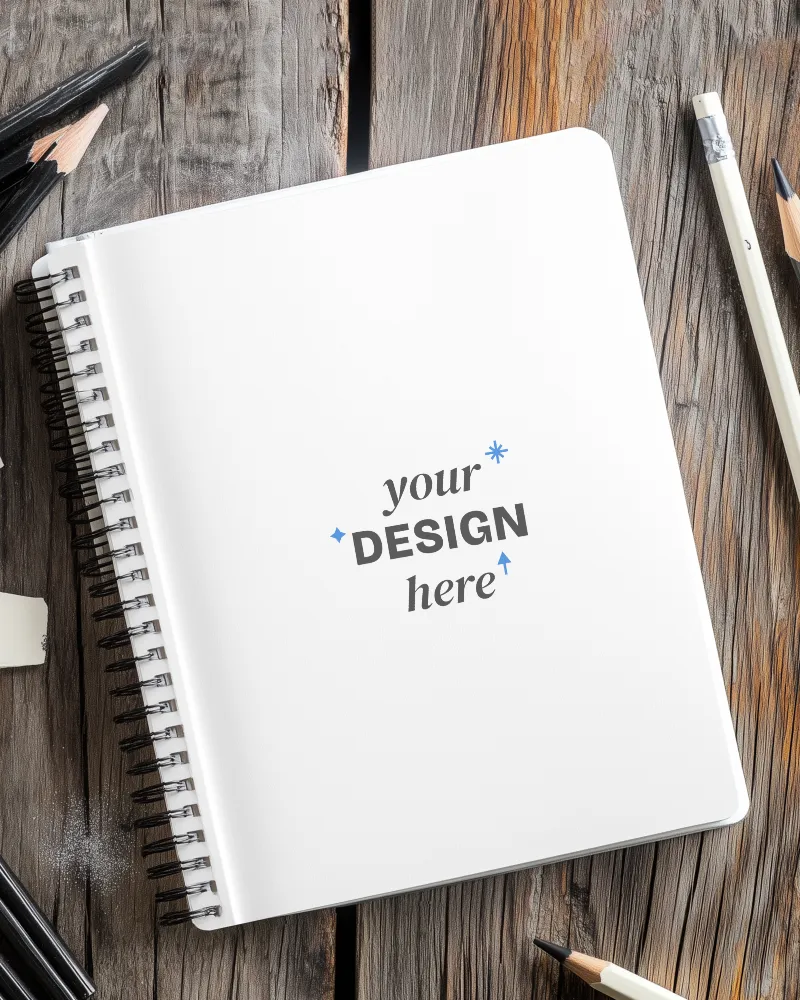 rustic notebook mockup