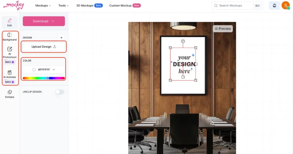 customize your frame mockup