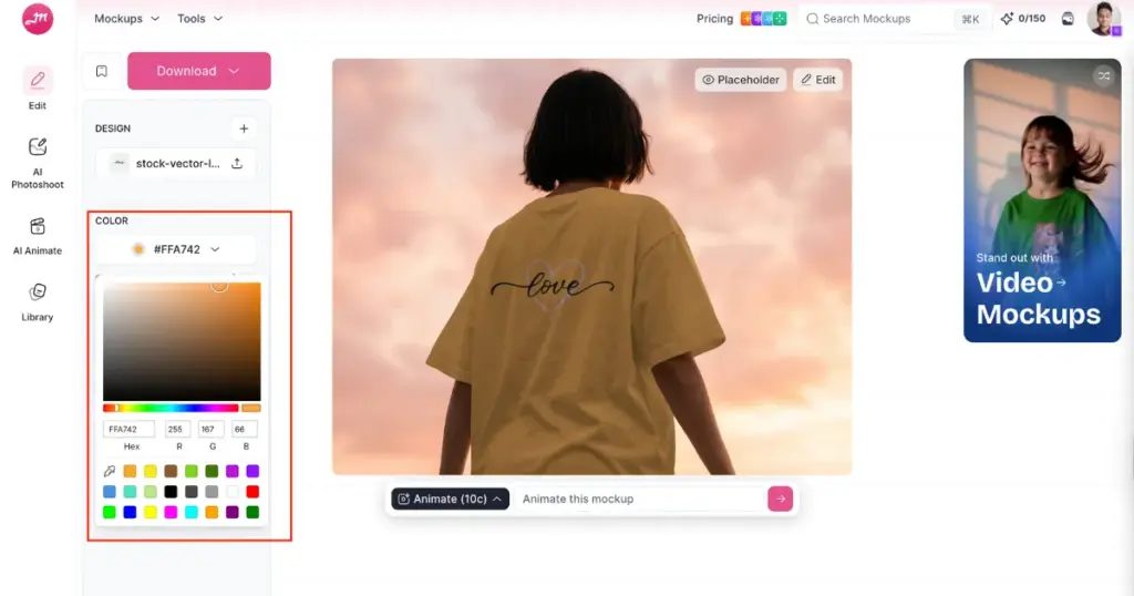 personalize the product color