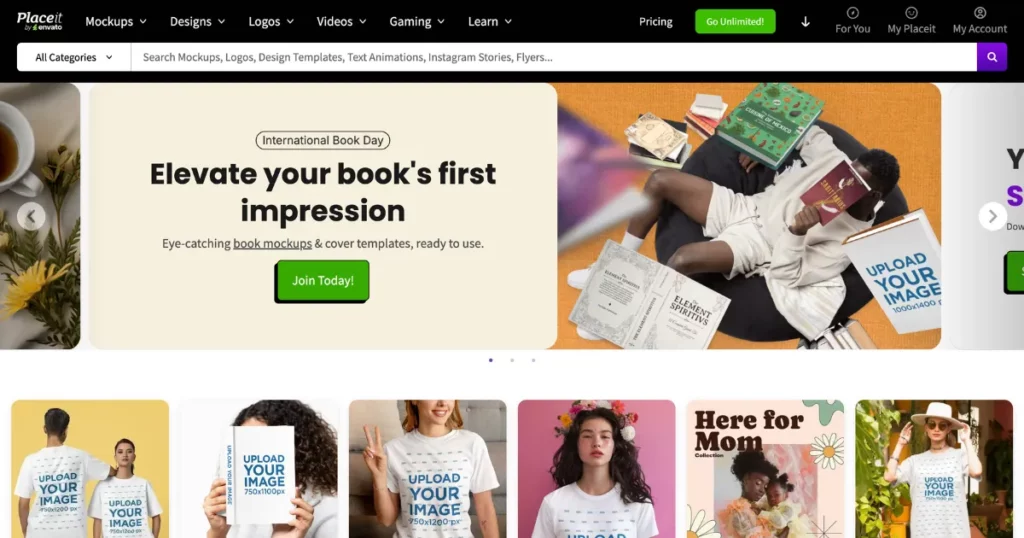 placeit website to make product mockup