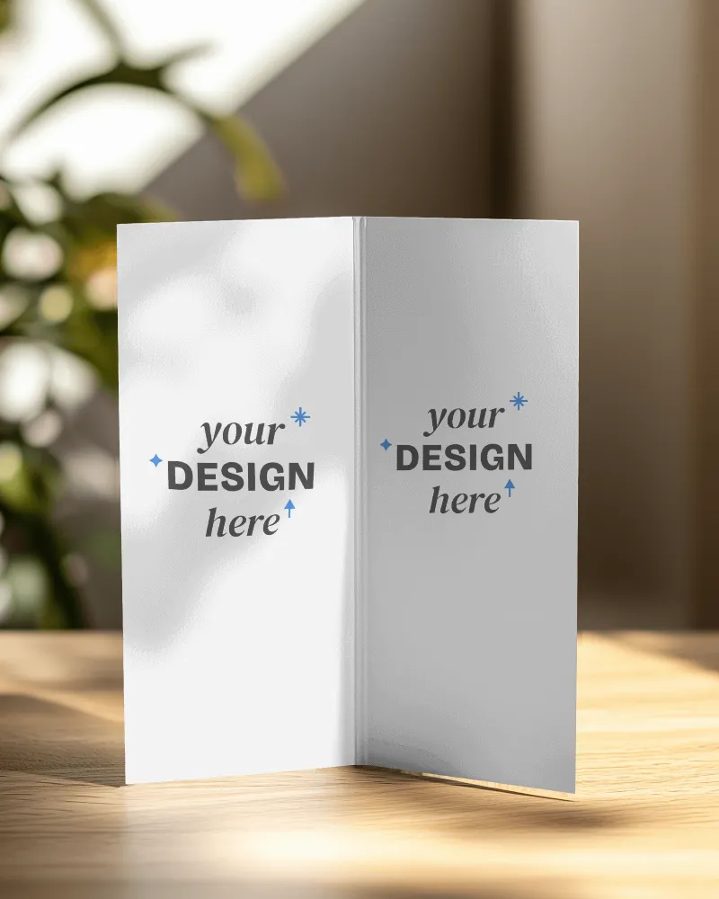 sunlit standing brochure mockup