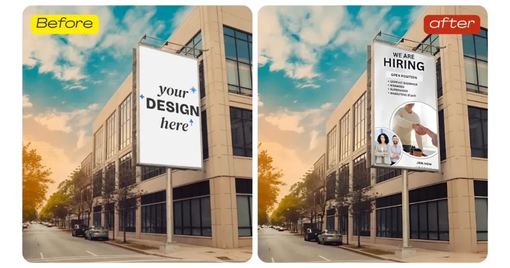 use vertical billboard mockups