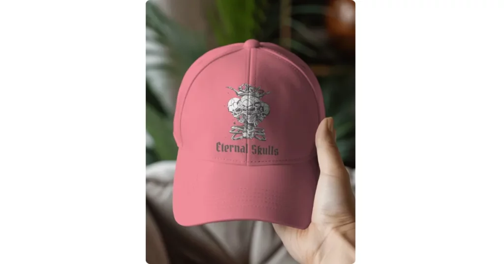 a baseball cap in a hand