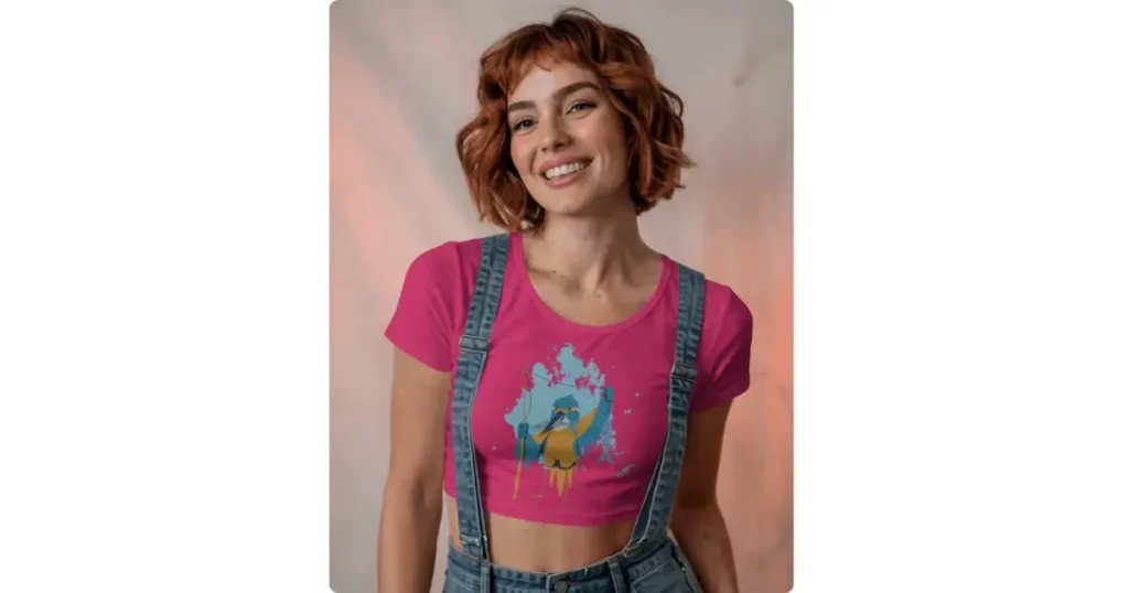 crop top mockup in mockey ai