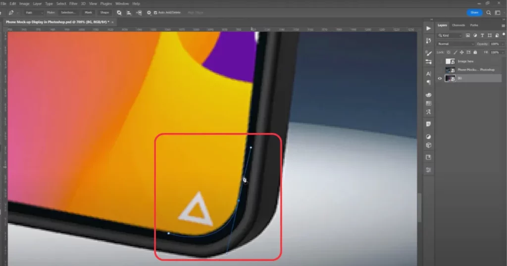 create a selection with the pen tool