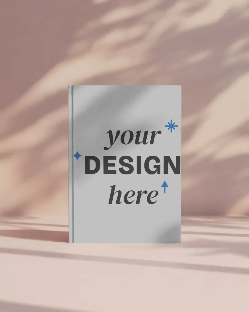 standing book mockup generator pink surface