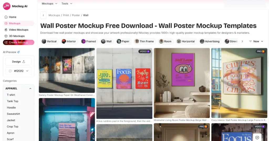 mockey ai's wall art mockup generator