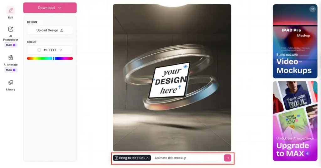 enter a prompt for animated ipad mockups