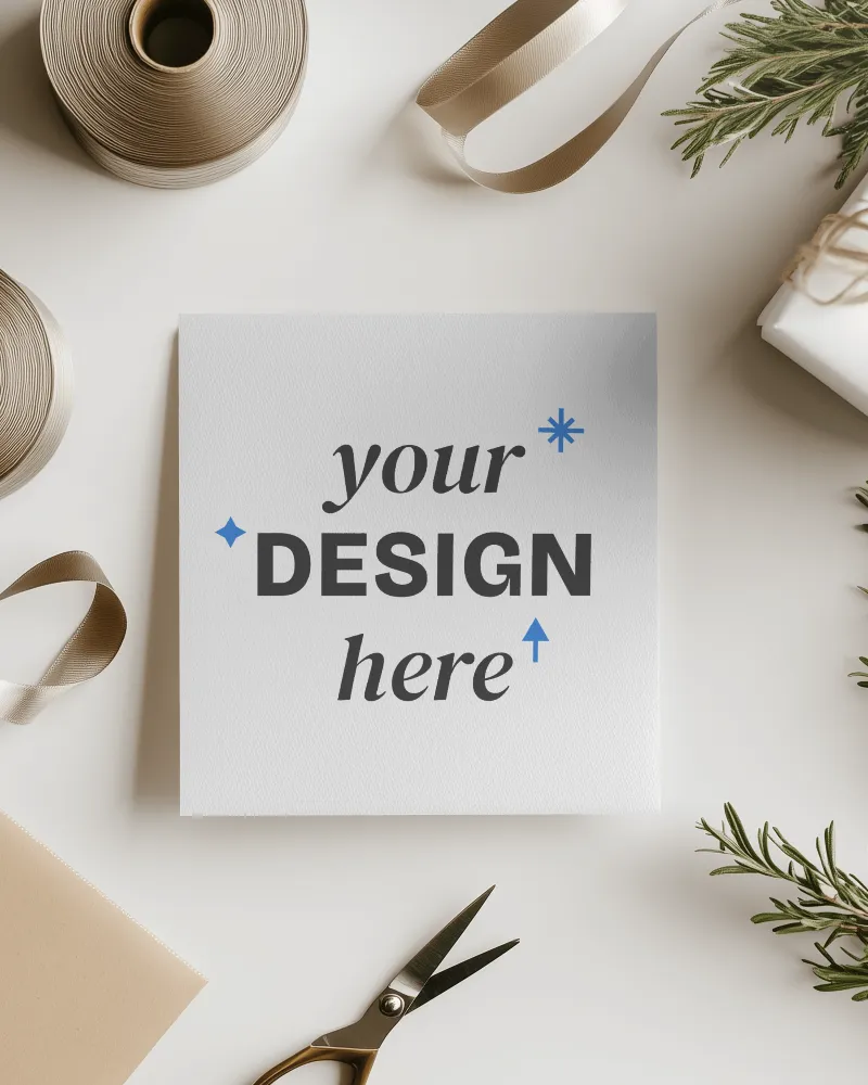 Square Greeting Card Mockups