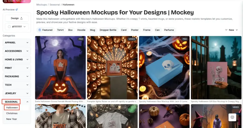 select halloween mockup templates