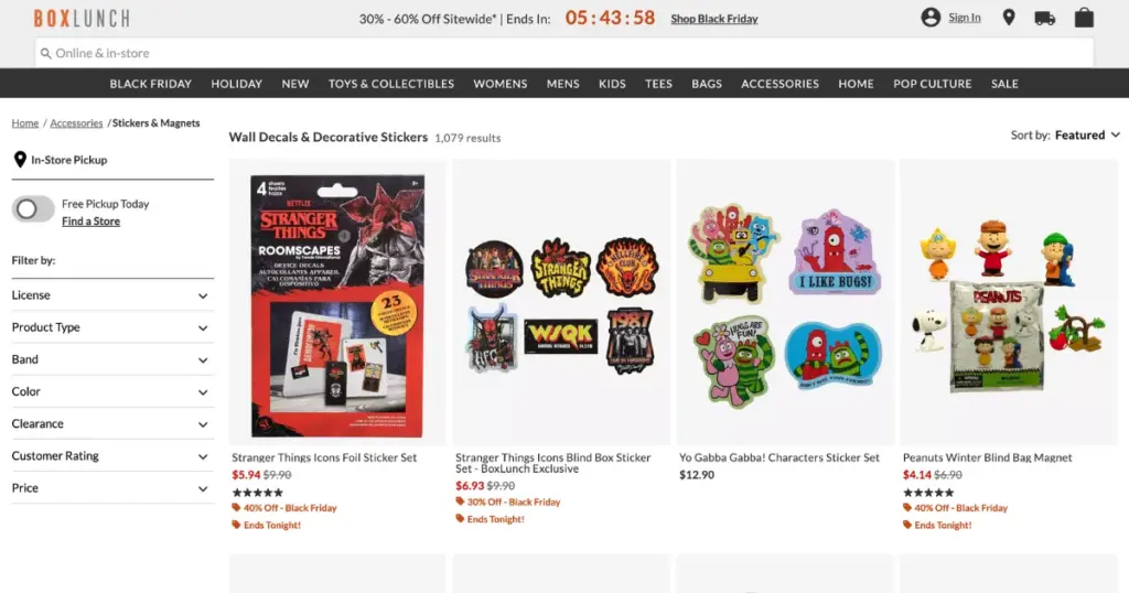 boxlunch stickers