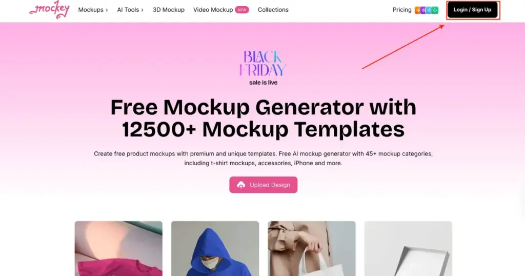 sign up in mockey ai mockup generator