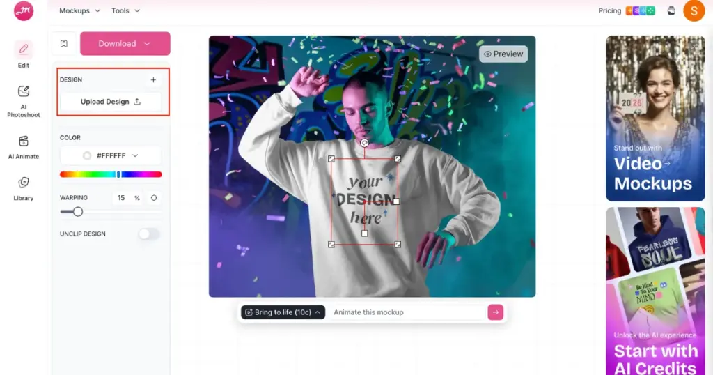 upload design for holiday mockup template