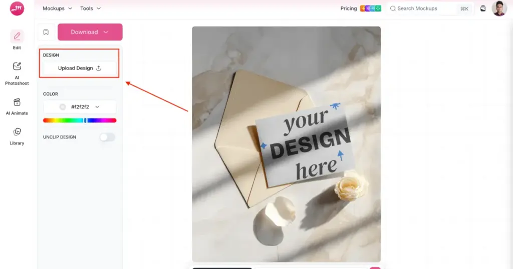 place the design correctly