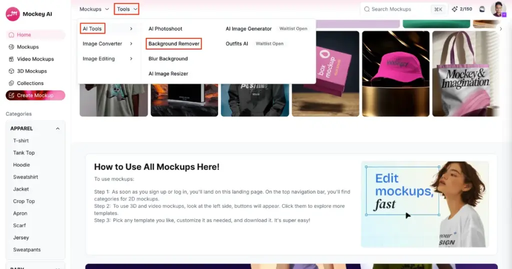 look for background rmeover in the ai tools section
