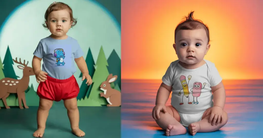some examples of baby clothing mockups