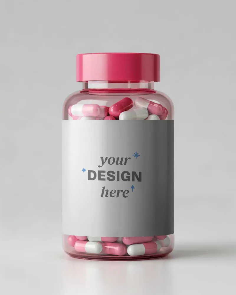 Pill Bottle Mockup transparent