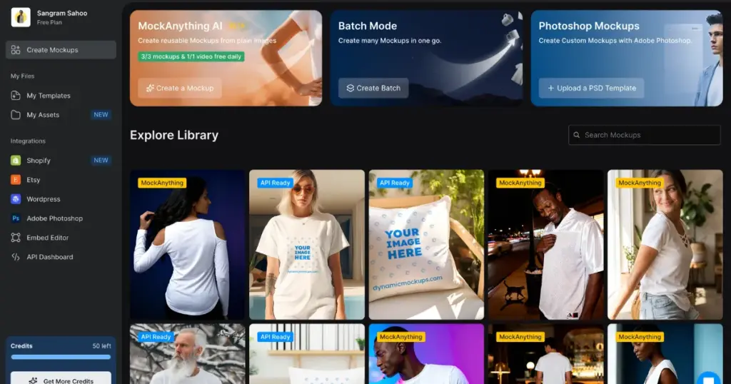 dynamic mockups dashboard