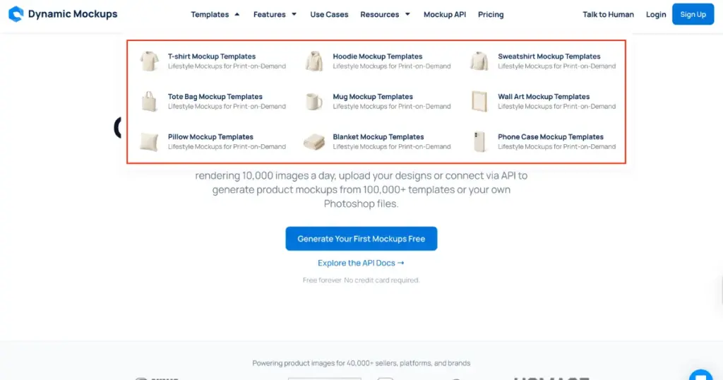 dynamic mockups product categories