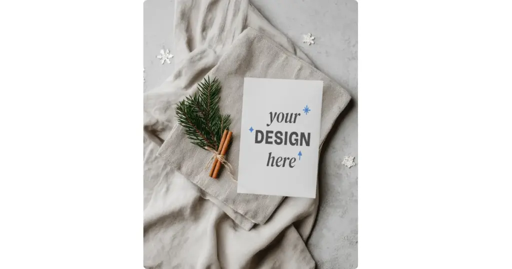 premium flat holiday invitation card mockup template