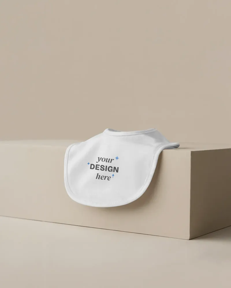 premium soft baby bib mockup