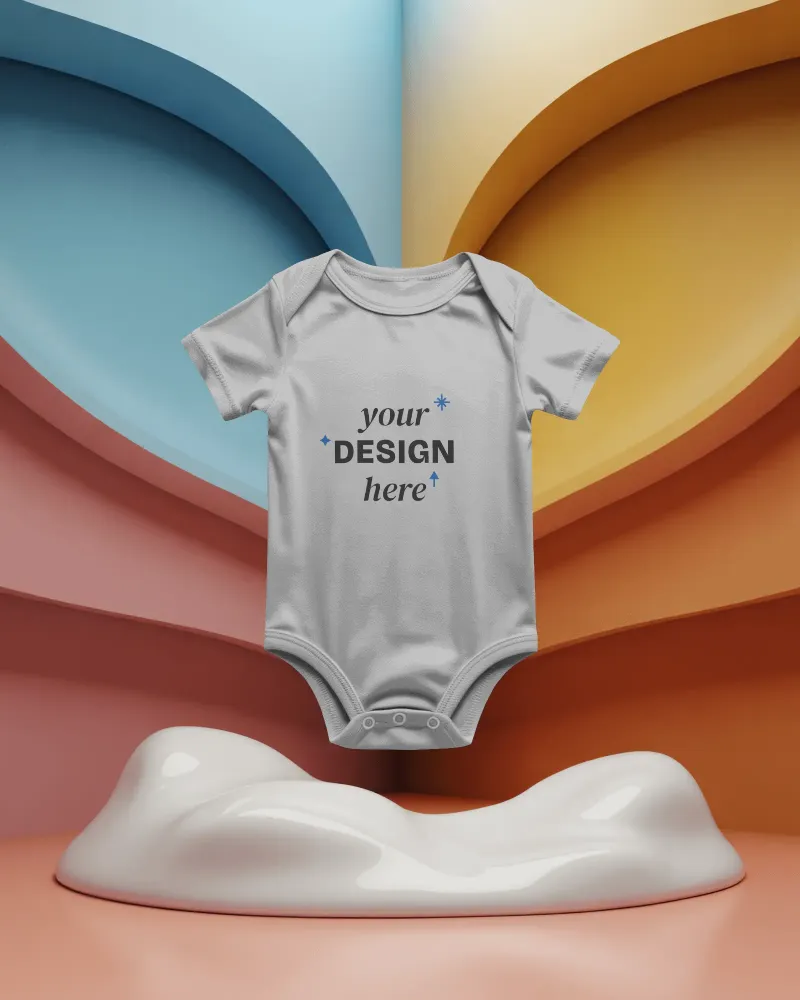 short sleeve baby onesie mockup