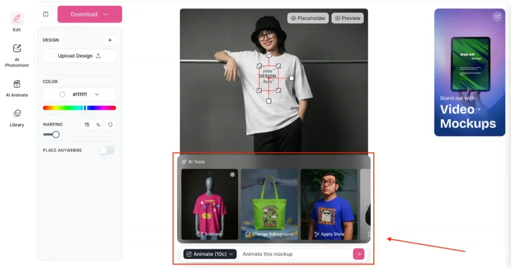 convert mockup into animation using mockey ai
