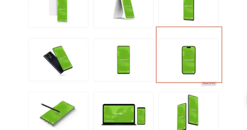 one iphone 14 pro template in mockuper