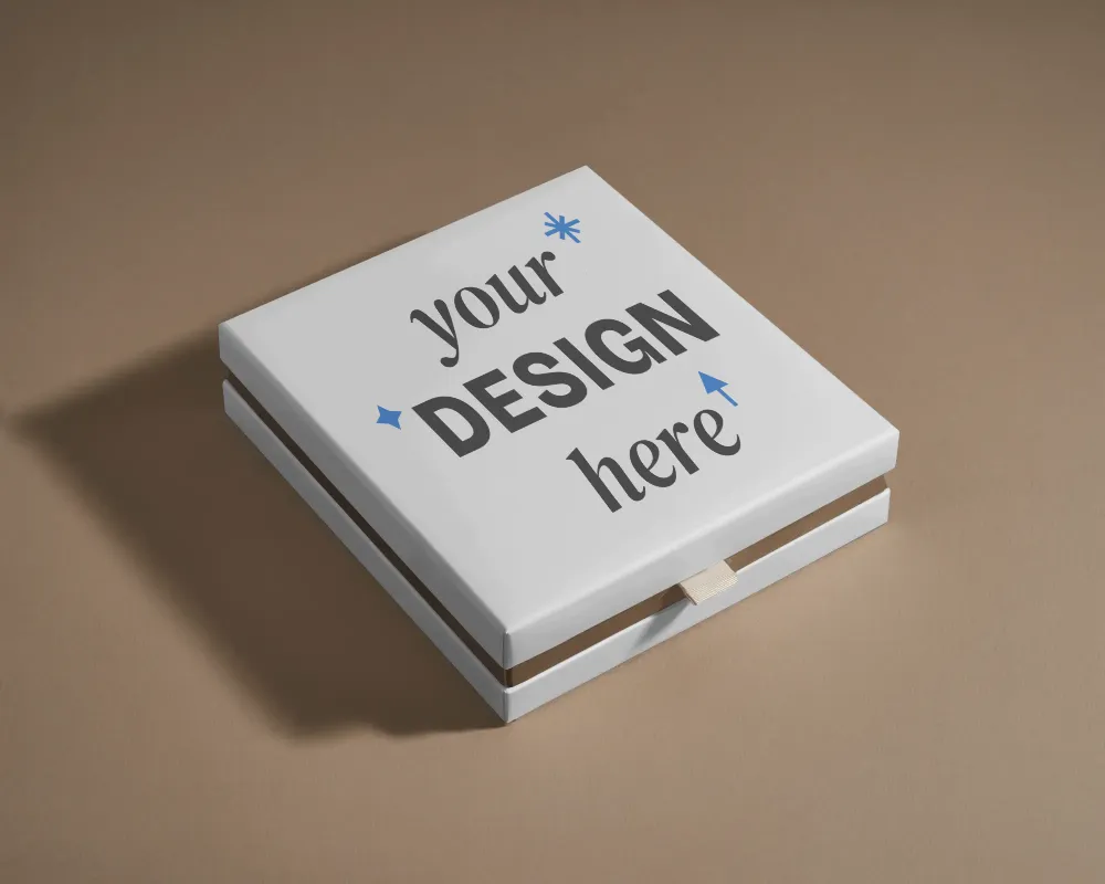 premium square drawer style box mockup