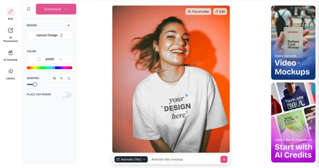 watermark free mockups in mockey ai