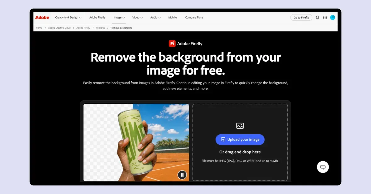 adobe firefly's background remover