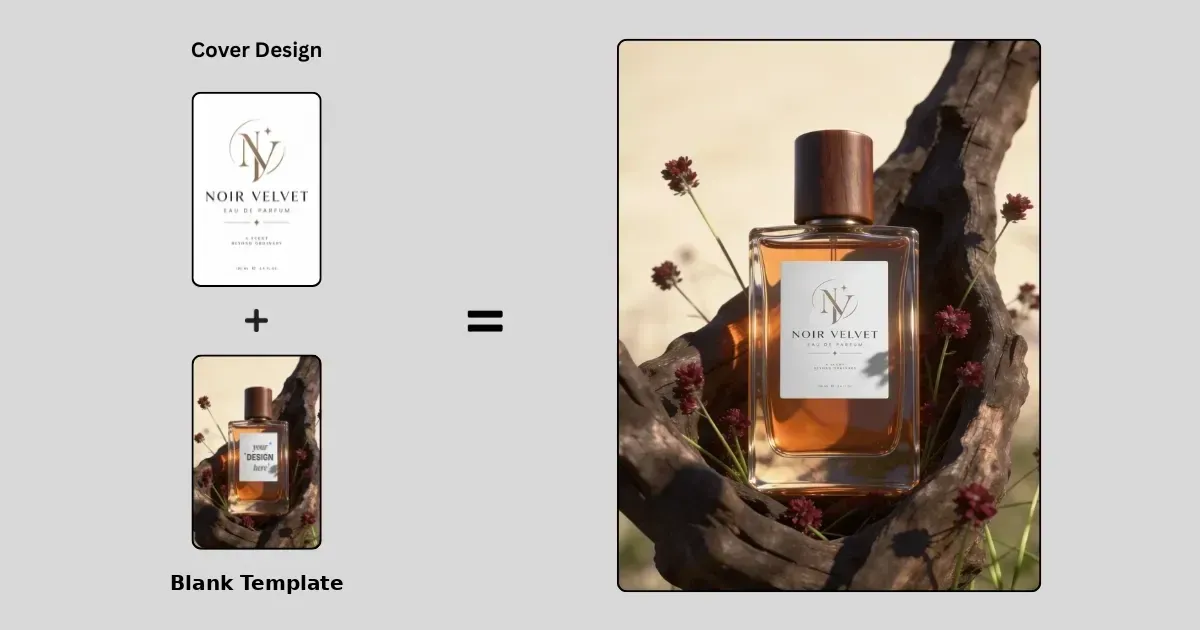 create a perfume mockup using template