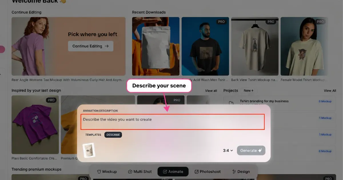 describe scene for ai ugc video ad