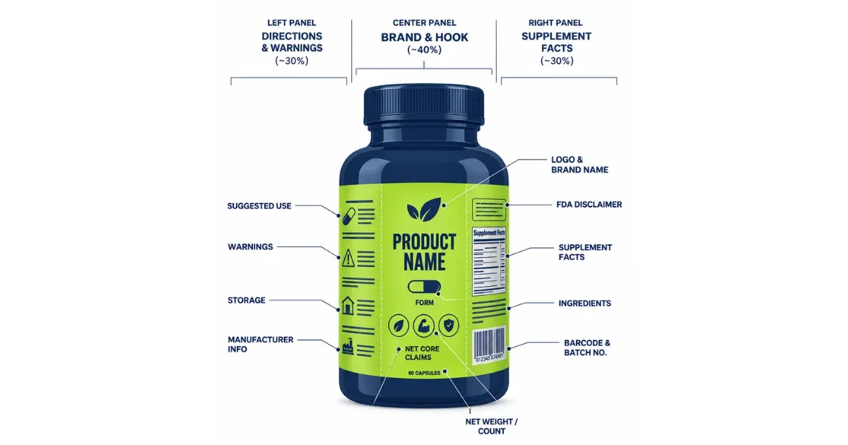 design your label’s visual hierarchy before supplement bottle mockup